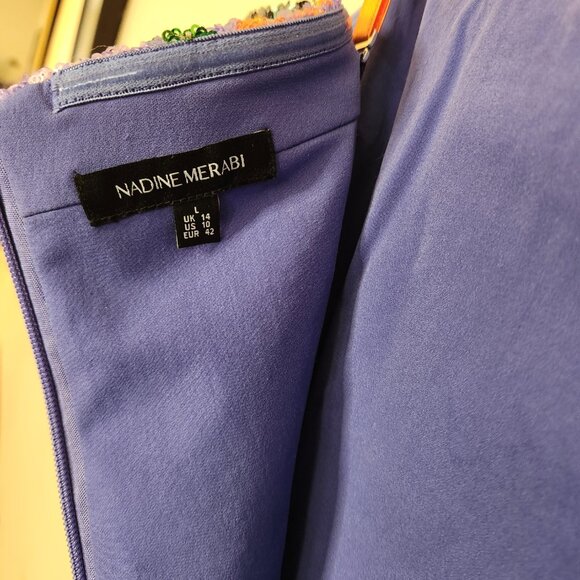 Nadine Merabi Embellished Floral Mini Dress – Stunning Sequins – Size 10 - Picture 6 of 8